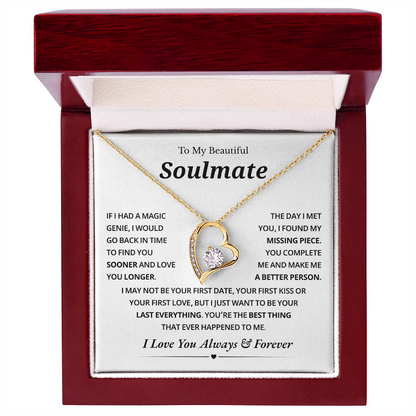 To My Soulmate Necklace for Wife From Husband, Jewelry for Girlfriends
