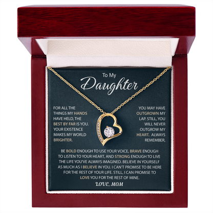 To My Daughter - a Sentimental Gift for Her From Mom Dad - Forever Love Necklace