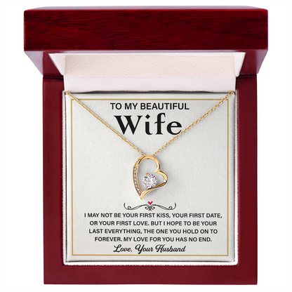 To My Wonderful Wife – My Every Tomorrow is Beautiful Because of You - Forever Love Necklace