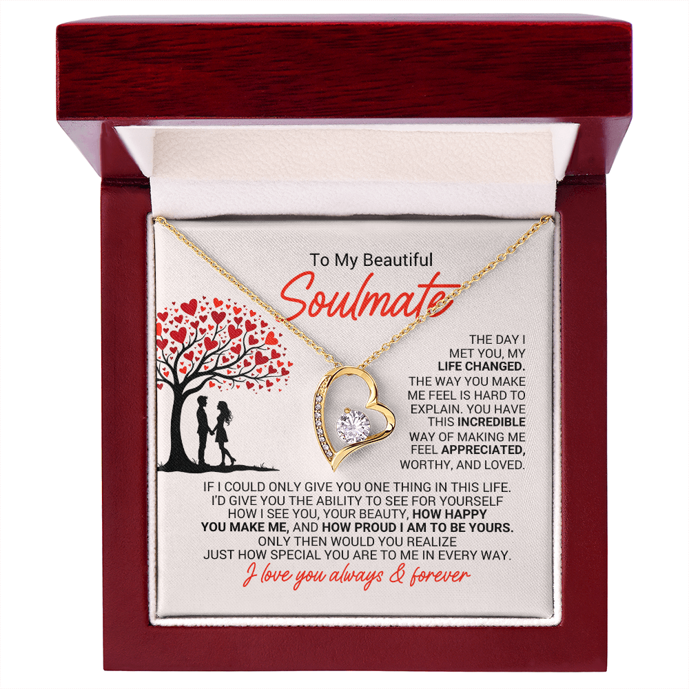 To My Soulmate Necklace - Soulmate Jewelry for Her - Anniversary Birthday Gift for Wife Girlfriend Soulmate