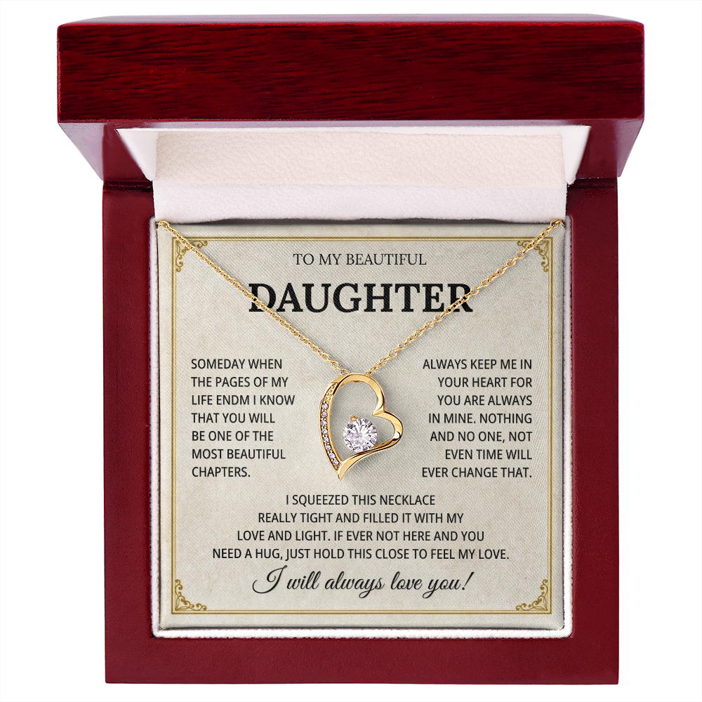 To My Beautiful Daughter Necklace From Mommy, Perfect for Mother's Day