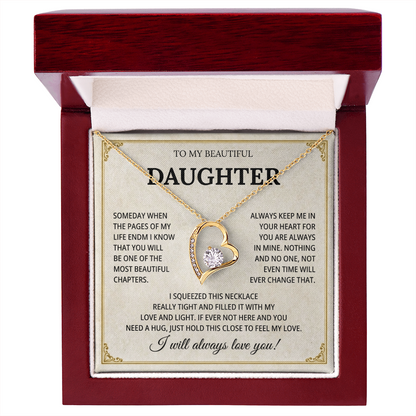 To My Beautiful Daughter Necklace From Mommy, Perfect for Mother's Day
