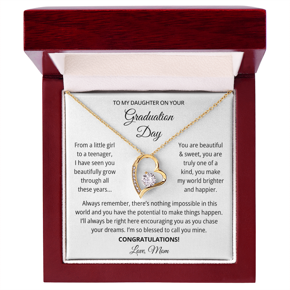 To My Daughter Graduation Gift Necklace From Mom