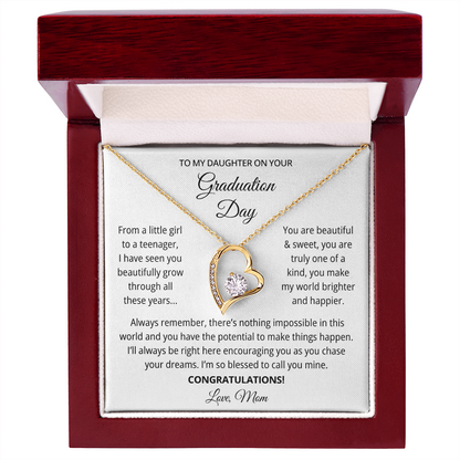 To My Daughter Graduation Gift Necklace From Mom