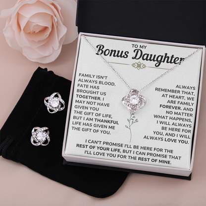 To My Bonus Daughter - Meaningful Necklaces for Women, Stepdaughter Jewelry From Mom