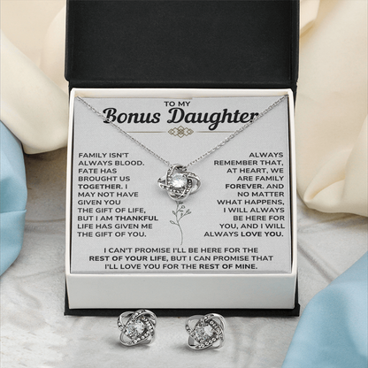 To My Bonus Daughter - Meaningful Necklaces for Women, Stepdaughter Jewelry From Mom