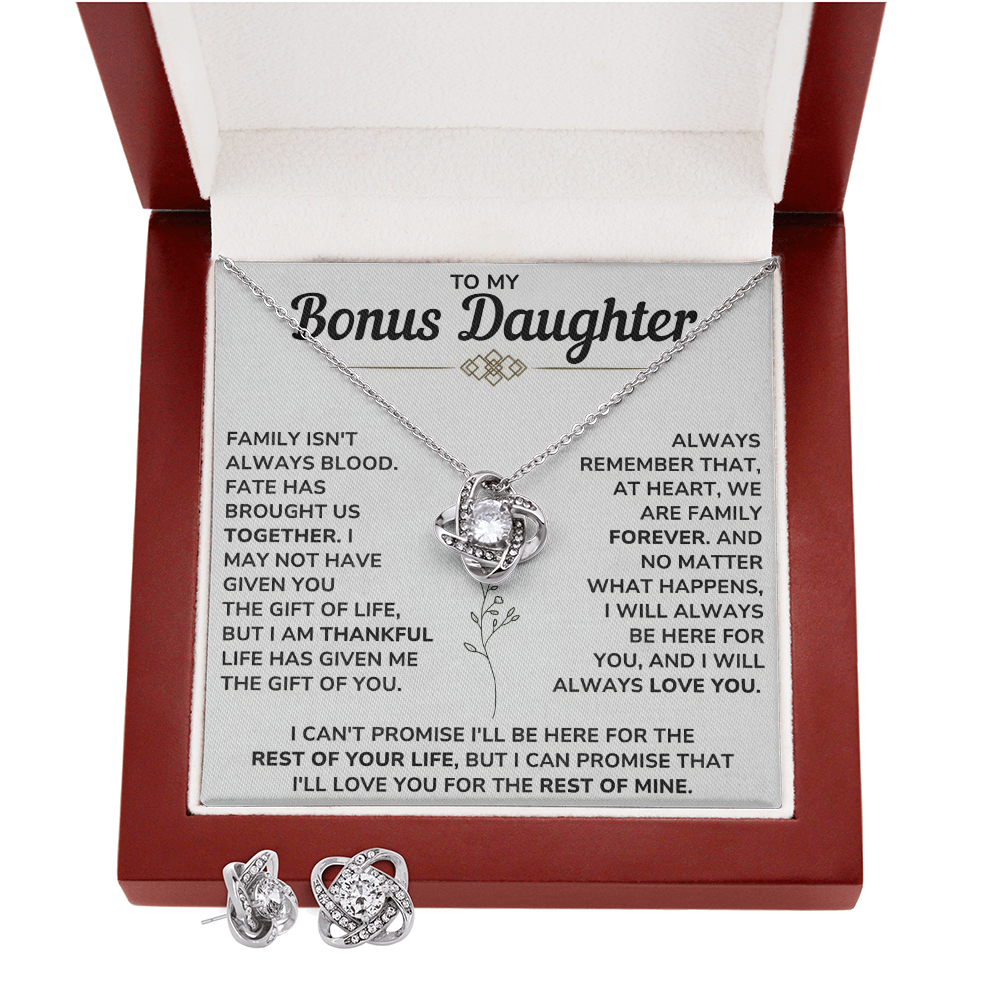 To My Bonus Daughter - Meaningful Necklaces for Women, Stepdaughter Jewelry From Mom