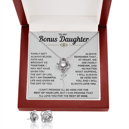 To My Bonus Daughter - Meaningful Necklaces for Women, Stepdaughter Jewelry From Mom