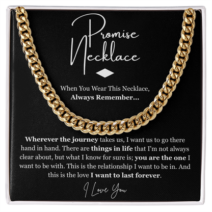 Promise Cuban Chain Necklace – Meaningful Promise Gift for Someone Special