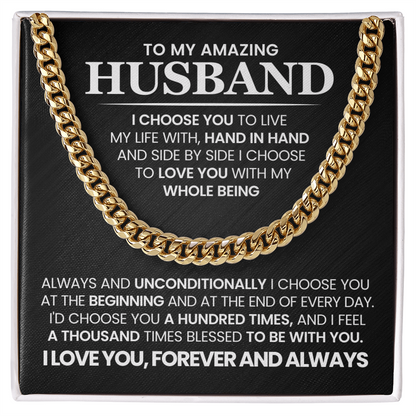 Cuban Link Chain Necklace Gifts for Men - Gifts for Him Husband