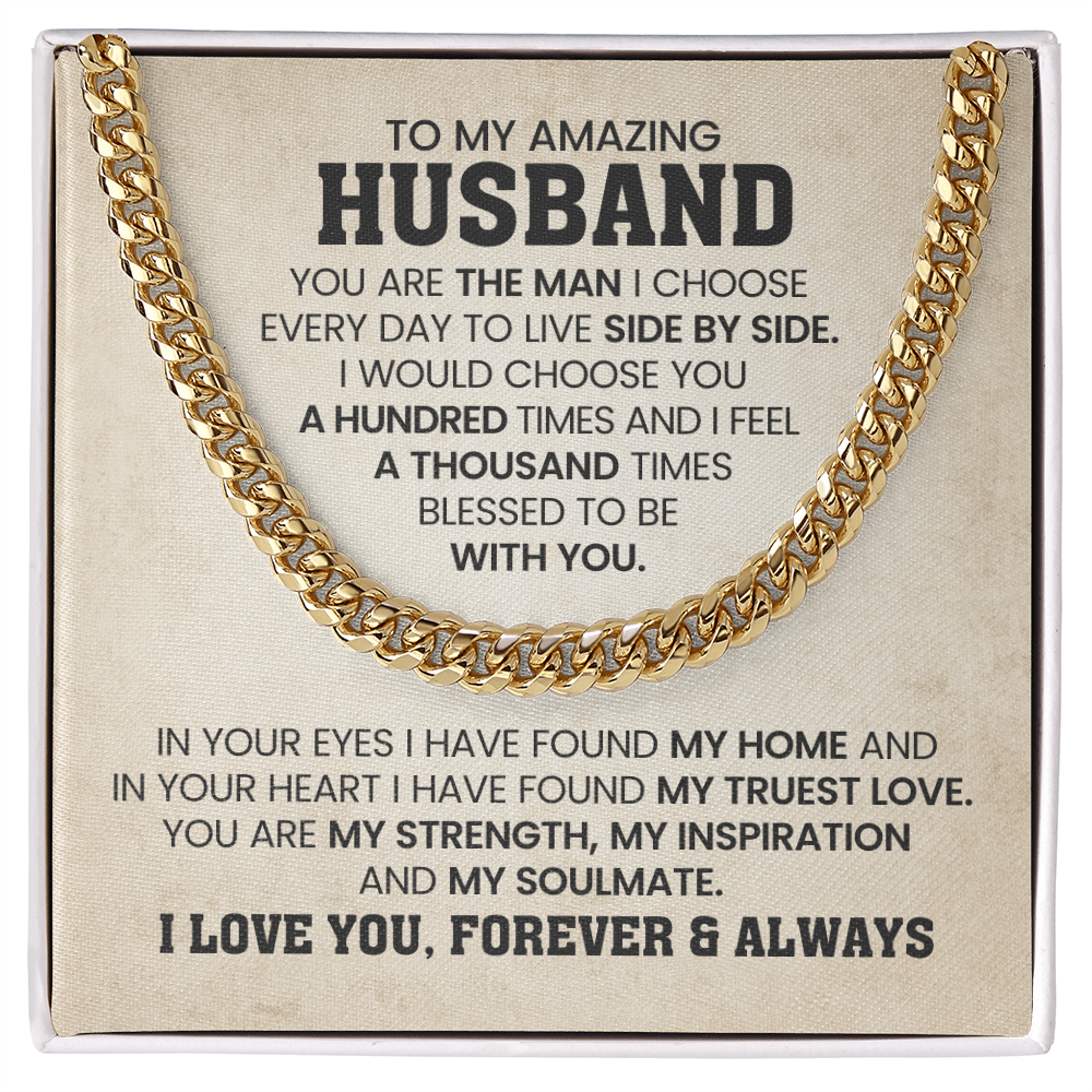 To My Husband - You Are Braver and Stronger - Cuban Chain Necklace