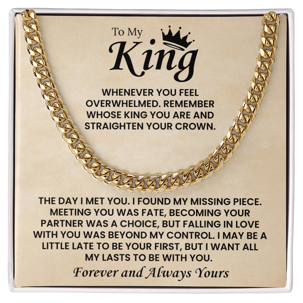 Cuban Chain Necklace - Promise Necklace for Him, Valentine Gift