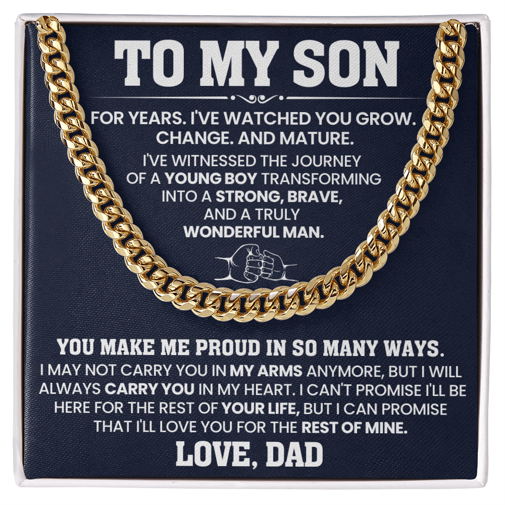Cuban Chain Necklace For To My Son Jewelry Gifts for Him
