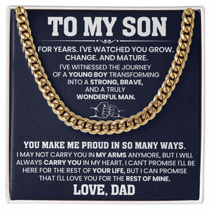 Cuban Chain Necklace For To My Son Jewelry Gifts for Him