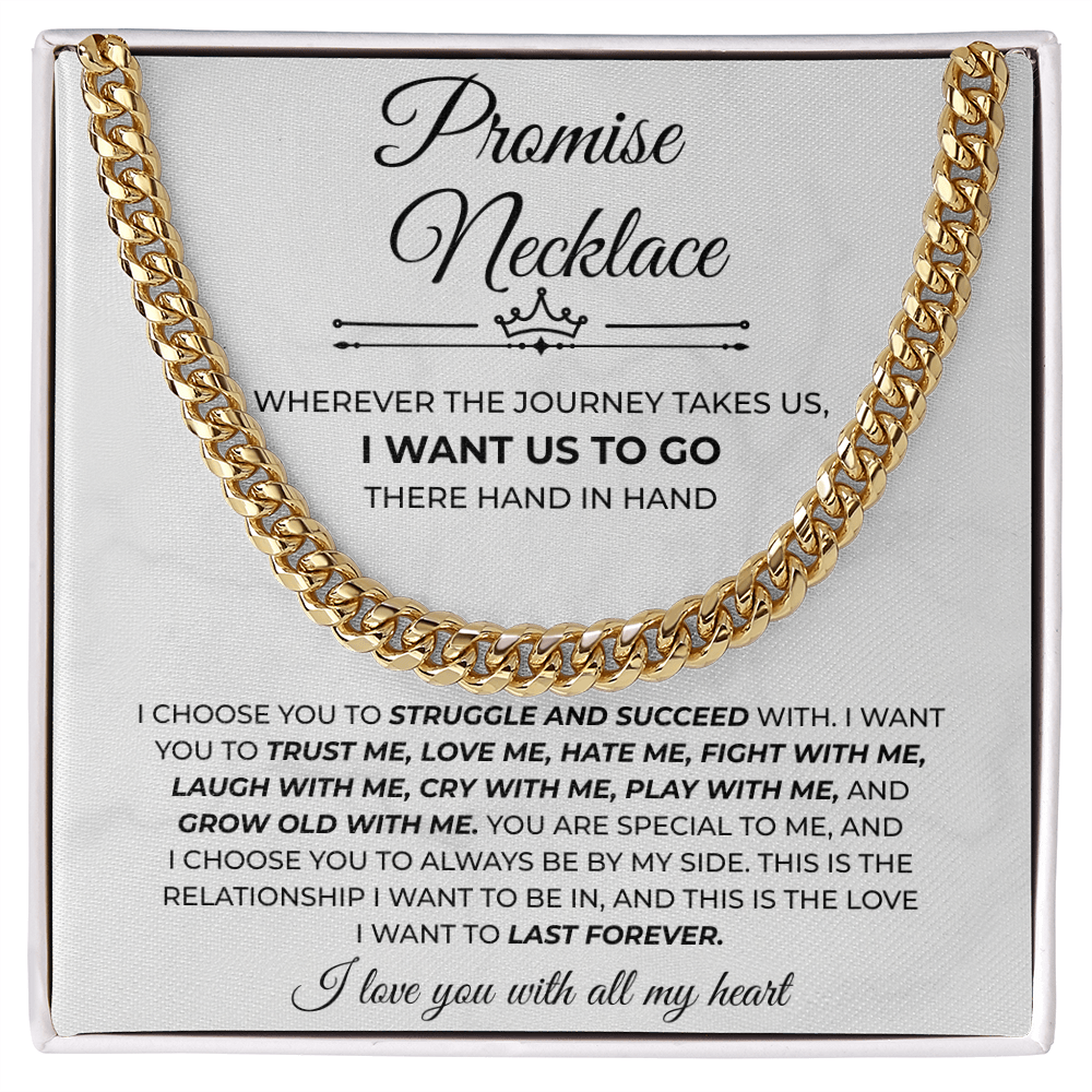 Mens Cuban Chain Jewelry Gifts for to My Man, Promise Necklace for Boyfriend