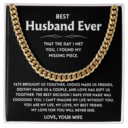 To My Husband Necklace With Message Card, Husband Gift From Wife