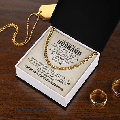 To My Husband - You Are Braver and Stronger - Cuban Chain Necklace