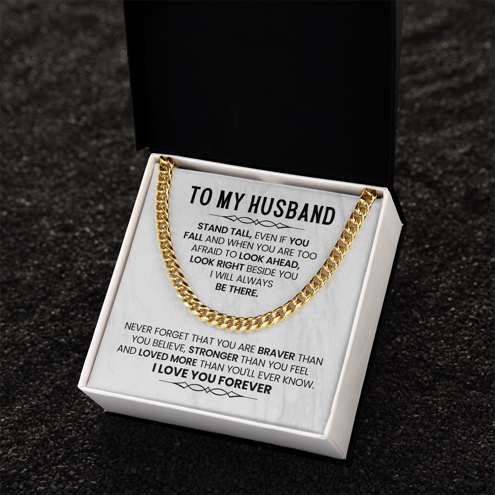 To My Amazing Husband - Cuban Chain With Message Card and Gift Box