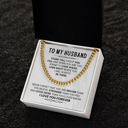 To My Amazing Husband - Cuban Chain With Message Card and Gift Box