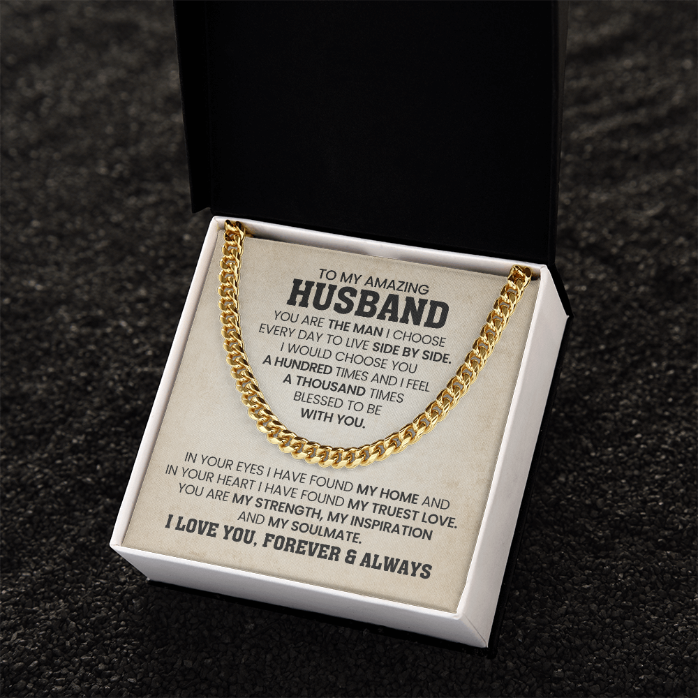 To My Husband - You Are Braver and Stronger - Cuban Chain Necklace