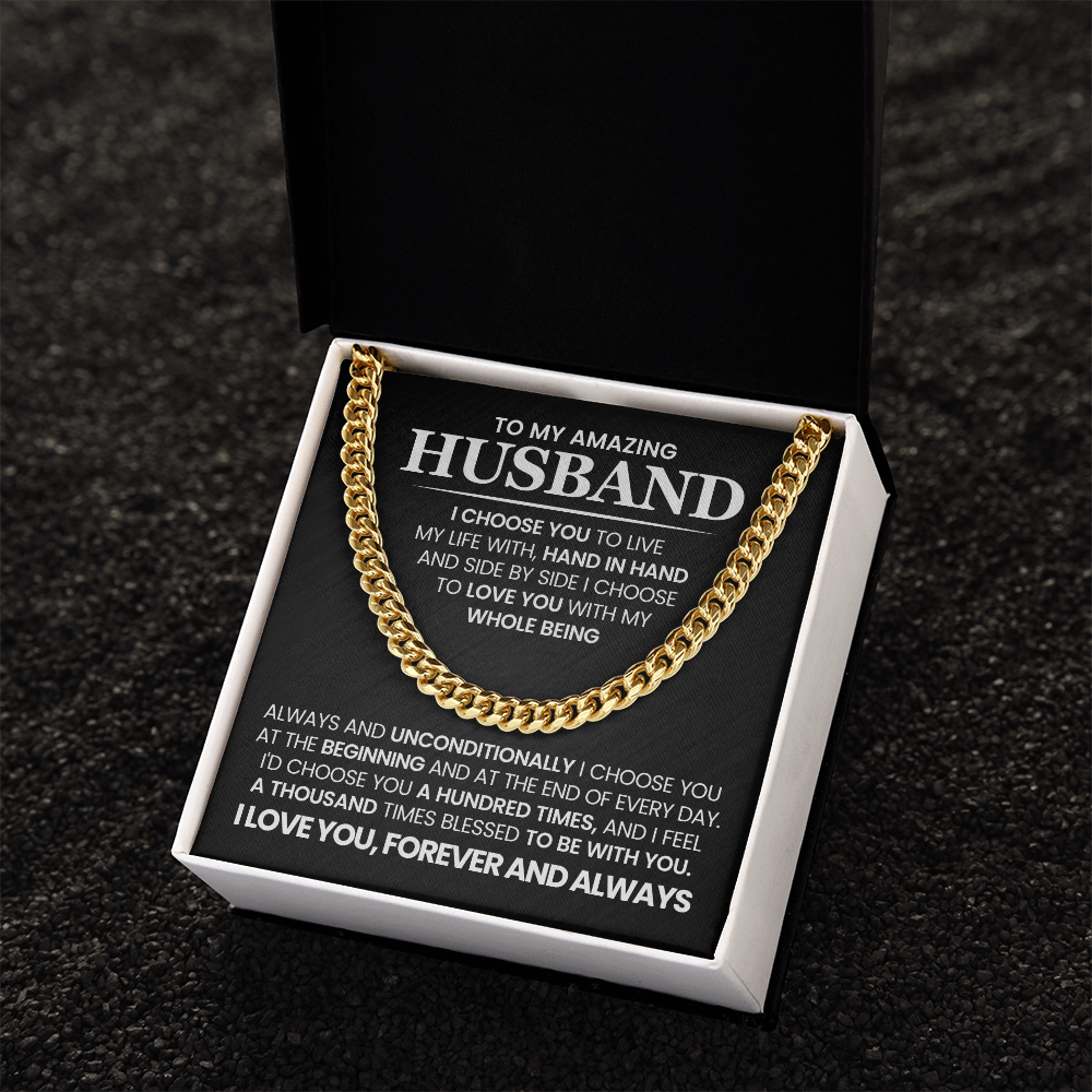 Cuban Link Chain Necklace Gifts for Men - Gifts for Him Husband