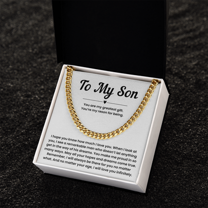 Cuban Link Chain for Son from Dad – Son Chain from Mom with Gift Box