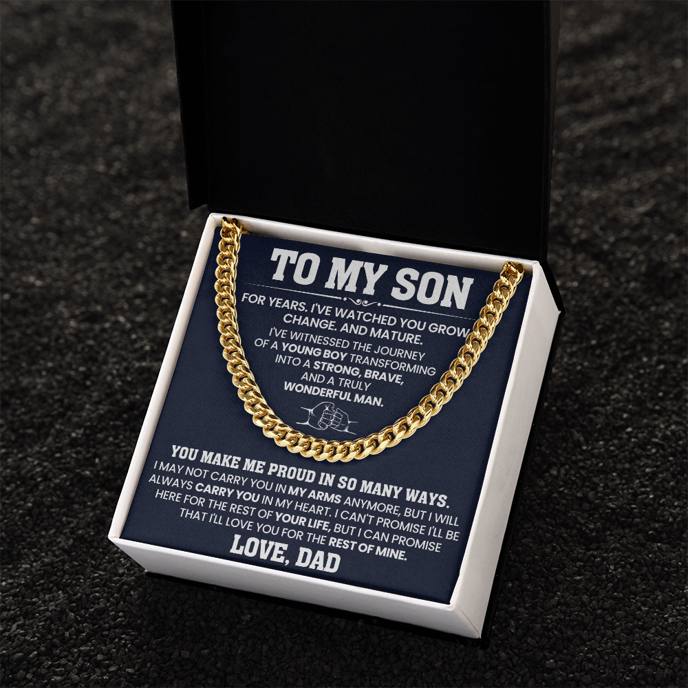 Cuban Chain Necklace For To My Son Jewelry Gifts for Him