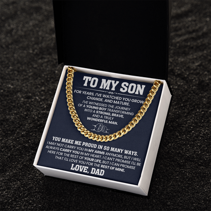 Cuban Chain Necklace For To My Son Jewelry Gifts for Him