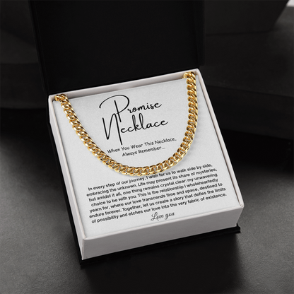 Promise Cuban Chain Necklace for Him, Gift Ideas for Men, Valentine Gifts for Him