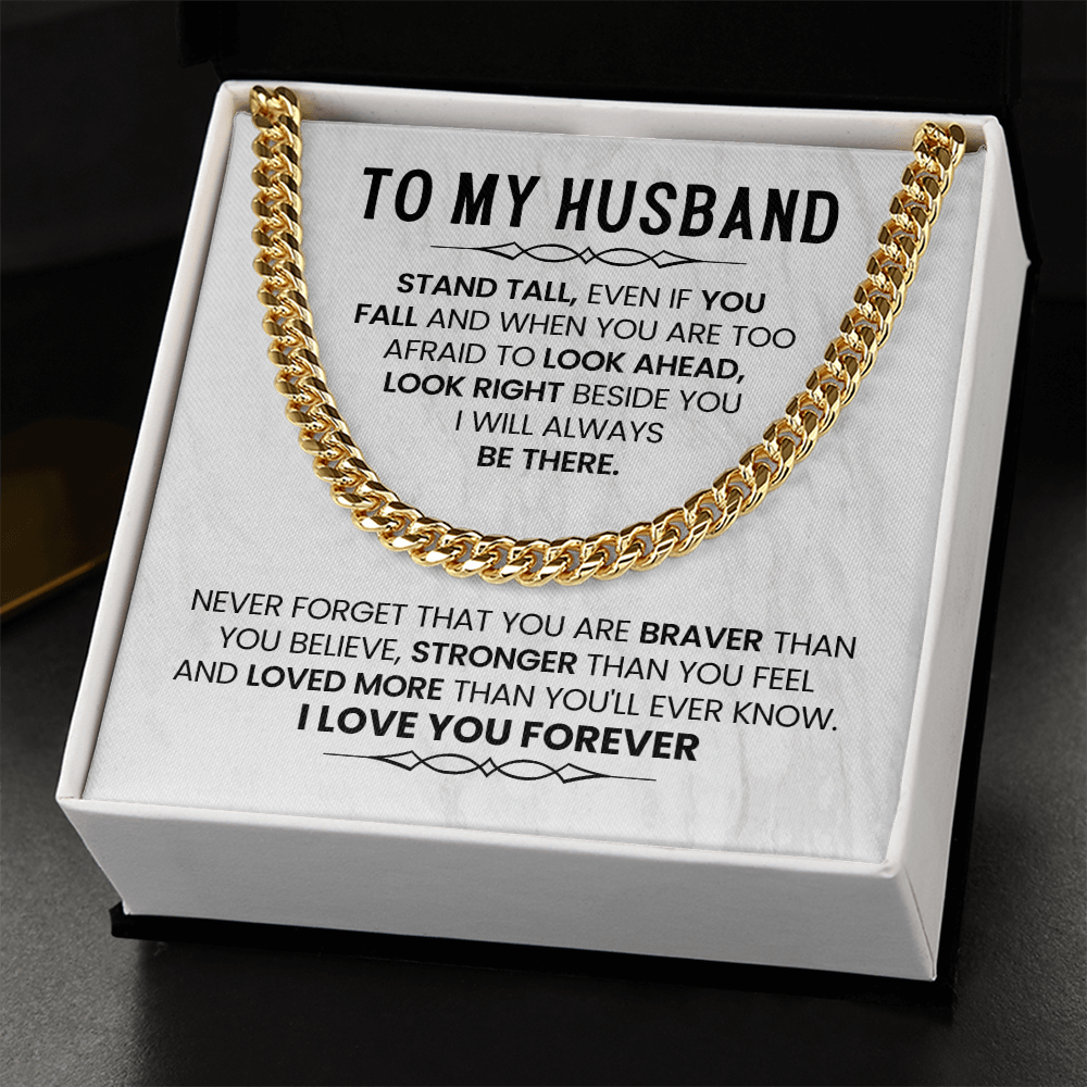 To My Amazing Husband - Cuban Chain With Message Card and Gift Box