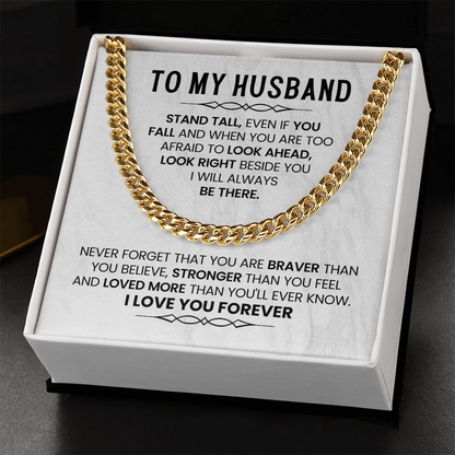 To My Amazing Husband - Cuban Chain With Message Card and Gift Box