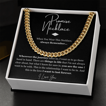 Promise Cuban Chain Necklace – Meaningful Promise Gift for Someone Special