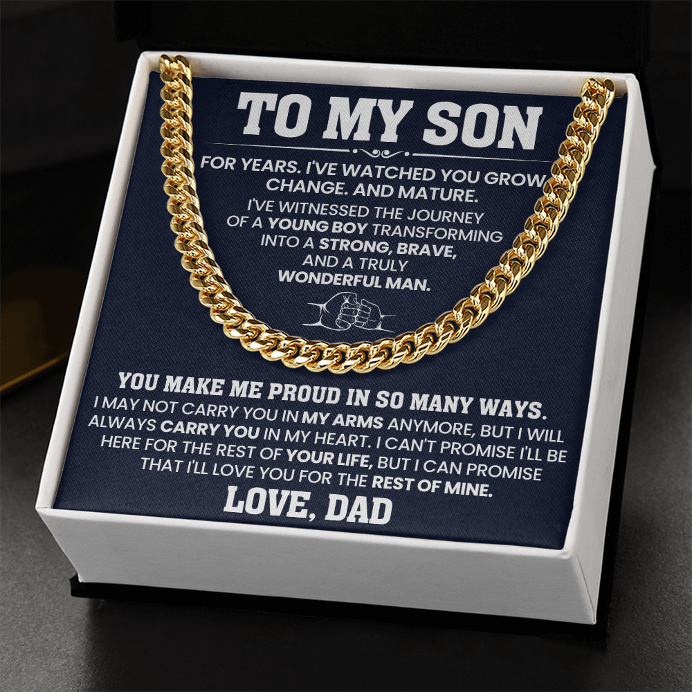 Cuban Chain Necklace For To My Son Jewelry Gifts for Him