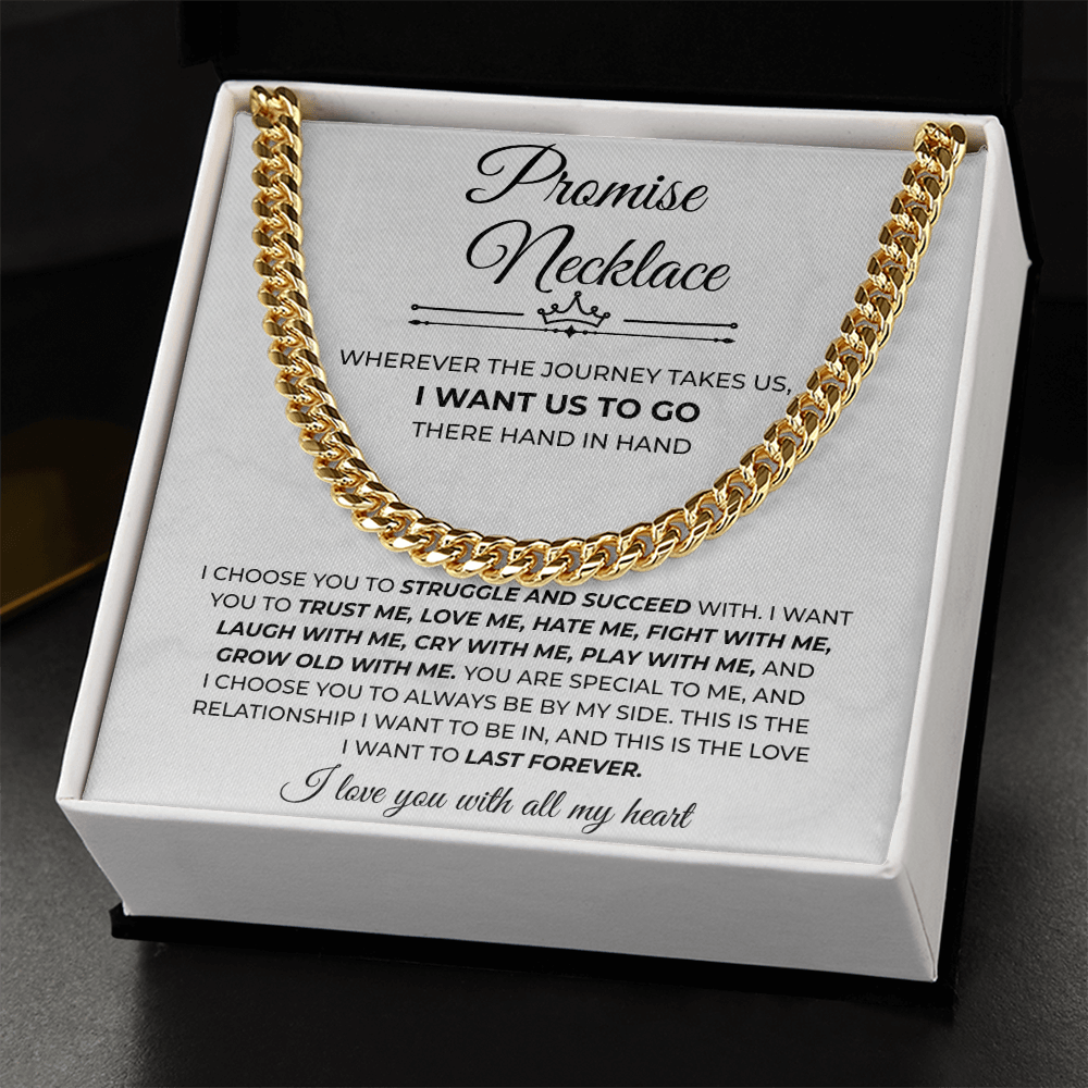Mens Cuban Chain Jewelry Gifts for to My Man, Promise Necklace for Boyfriend