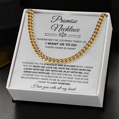 Mens Cuban Chain Jewelry Gifts for to My Man, Promise Necklace for Boyfriend