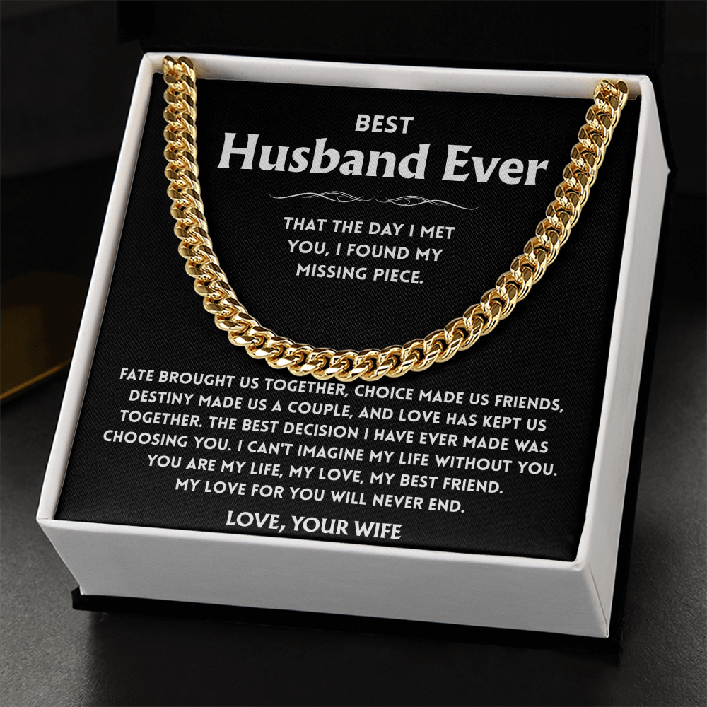 To My Husband Necklace With Message Card, Husband Gift From Wife
