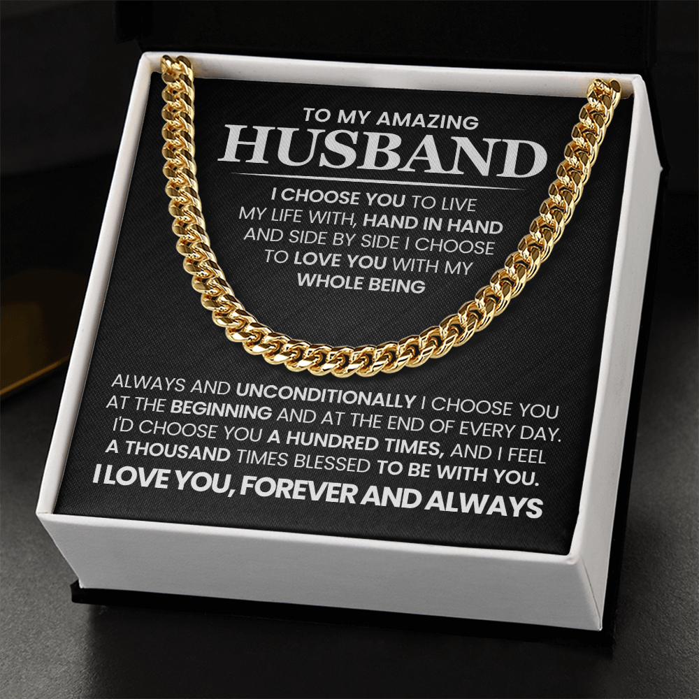 Cuban Link Chain Necklace Gifts for Men - Gifts for Him Husband
