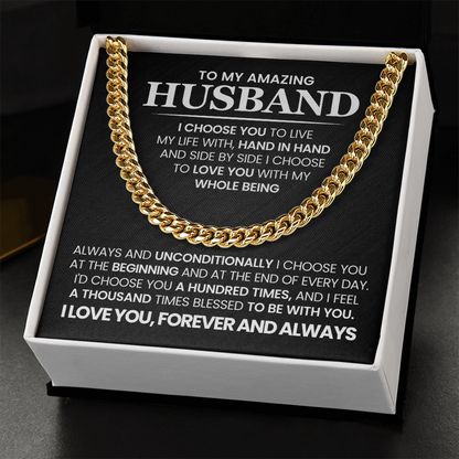 Cuban Link Chain Necklace Gifts for Men - Gifts for Him Husband