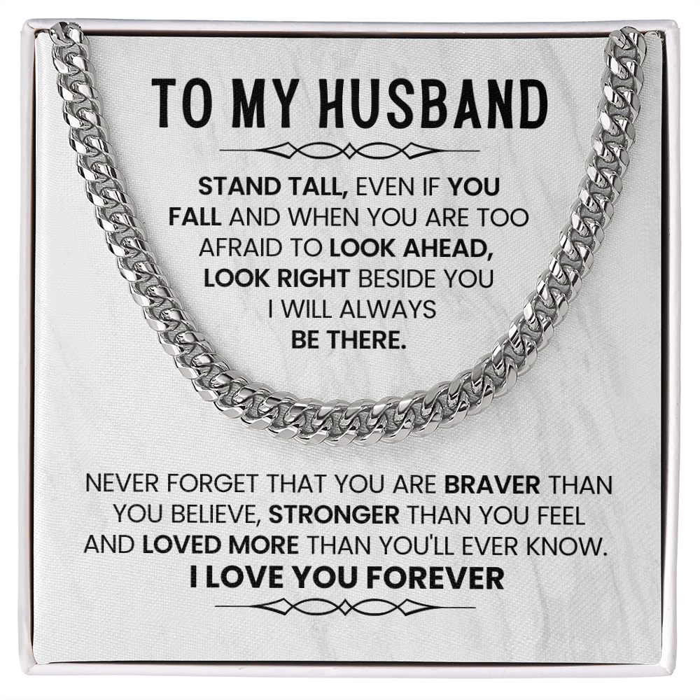 To My Amazing Husband - Cuban Chain With Message Card and Gift Box