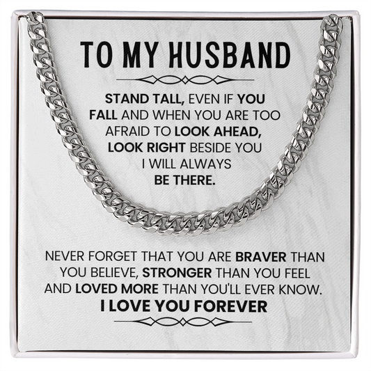 To My Amazing Husband - Cuban Chain With Message Card and Gift Box