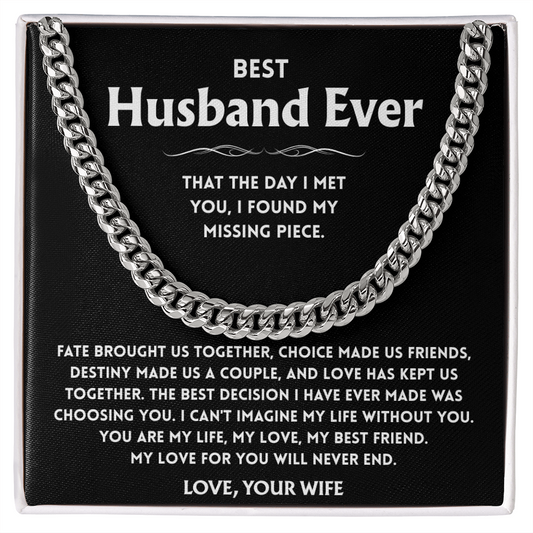 To My Husband Necklace With Message Card, Husband Gift From Wife