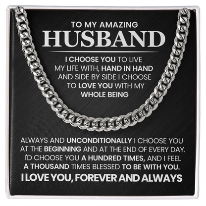 Cuban Link Chain Necklace Gifts for Men - Gifts for Him Husband