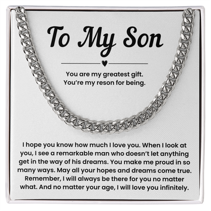 Cuban Link Chain for Son from Dad – Son Chain from Mom with Gift Box