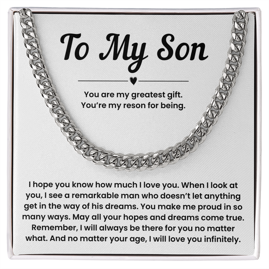 Cuban Link Chain for Son from Dad – Son Chain from Mom with Gift Box