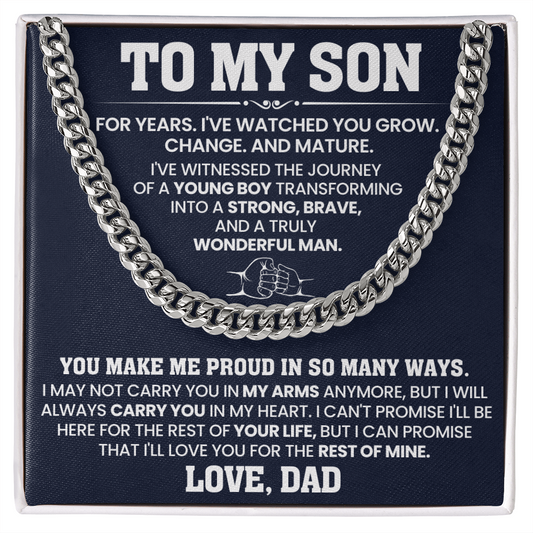 Cuban Chain Necklace For To My Son Jewelry Gifts for Him