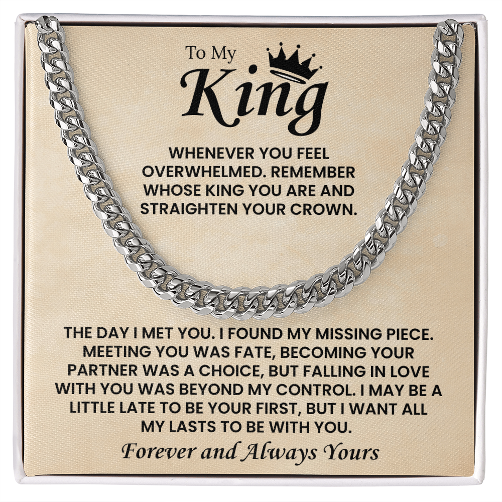 Cuban Chain Necklace - Promise Necklace for Him, Valentine Gift