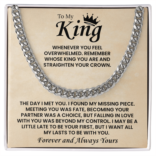 Cuban Chain Necklace - Promise Necklace for Him, Valentine Gift