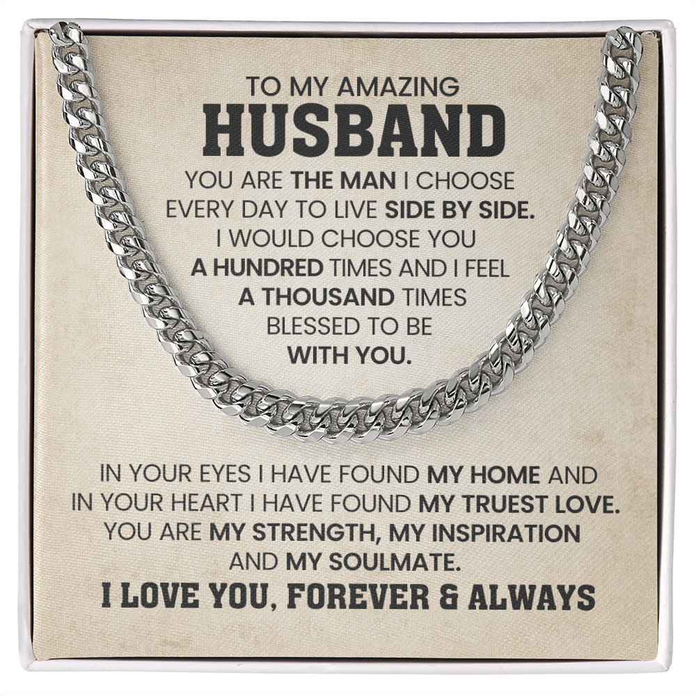 To My Husband - You Are Braver and Stronger - Cuban Chain Necklace