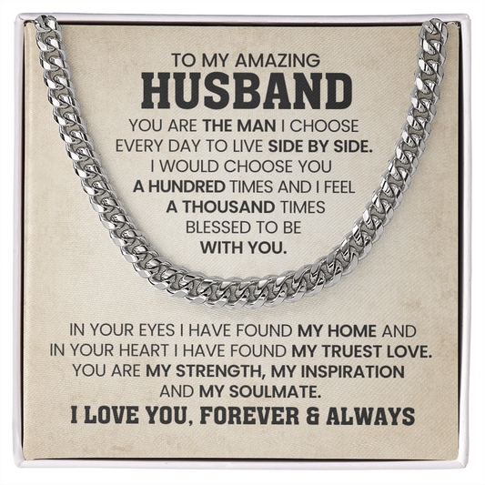 To My Husband - You Are Braver and Stronger - Cuban Chain Necklace