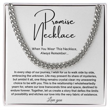 Promise Cuban Chain Necklace for Him, Gift Ideas for Men, Valentine Gifts for Him